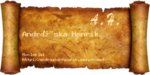 Andráska Henrik névjegykártya