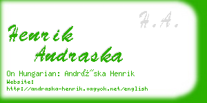 henrik andraska business card